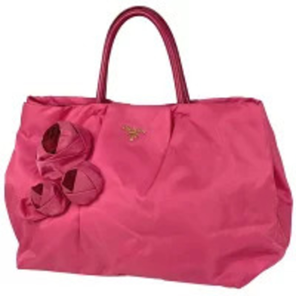 Prada Handbag Rose Pink Motif Tote Bag Tessuto Pink